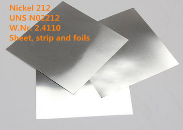 Elektronik Nikel 212 / UNS N02212 Sac / Şerit / Tel için Nikel Bazlı Özel Alaşımlar